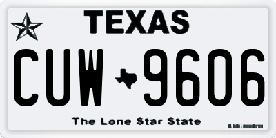 TX license plate CUW9606