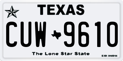 TX license plate CUW9610