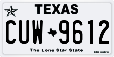 TX license plate CUW9612