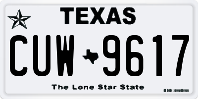 TX license plate CUW9617