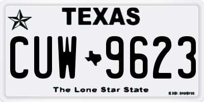 TX license plate CUW9623