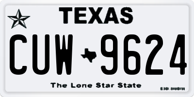 TX license plate CUW9624