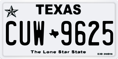 TX license plate CUW9625