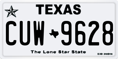 TX license plate CUW9628
