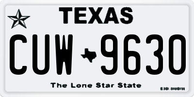 TX license plate CUW9630