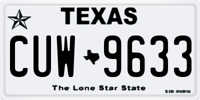 TX license plate CUW9633