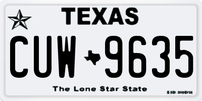 TX license plate CUW9635