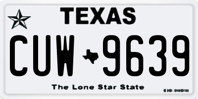 TX license plate CUW9639