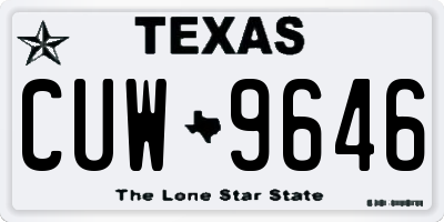 TX license plate CUW9646