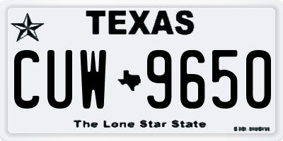 TX license plate CUW9650
