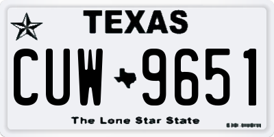 TX license plate CUW9651