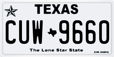 TX license plate CUW9660