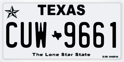 TX license plate CUW9661