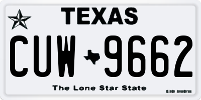 TX license plate CUW9662