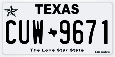 TX license plate CUW9671