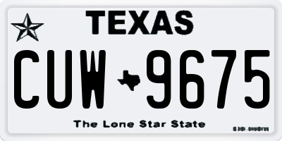 TX license plate CUW9675