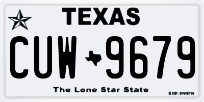 TX license plate CUW9679