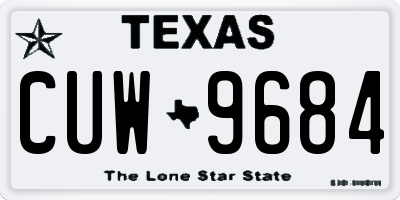 TX license plate CUW9684