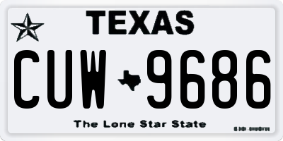 TX license plate CUW9686
