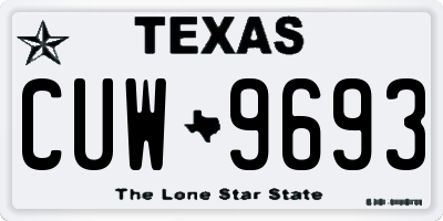 TX license plate CUW9693