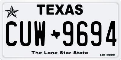 TX license plate CUW9694
