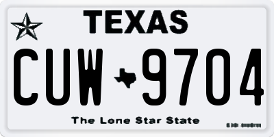 TX license plate CUW9704