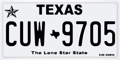 TX license plate CUW9705