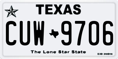 TX license plate CUW9706