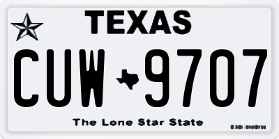TX license plate CUW9707