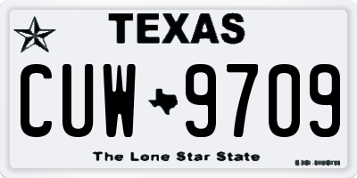 TX license plate CUW9709