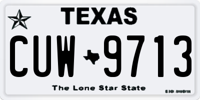TX license plate CUW9713