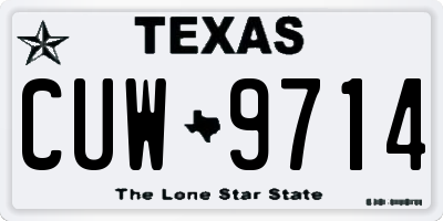 TX license plate CUW9714