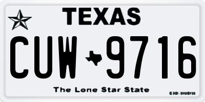 TX license plate CUW9716