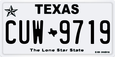 TX license plate CUW9719