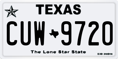 TX license plate CUW9720
