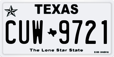 TX license plate CUW9721