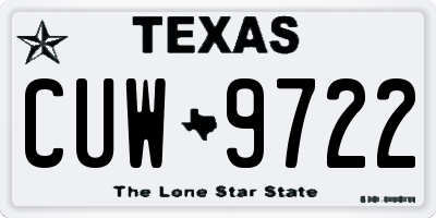 TX license plate CUW9722