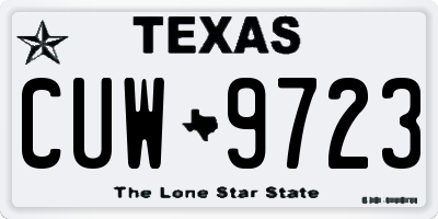 TX license plate CUW9723