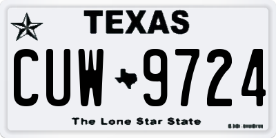 TX license plate CUW9724