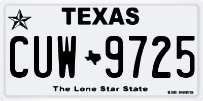 TX license plate CUW9725