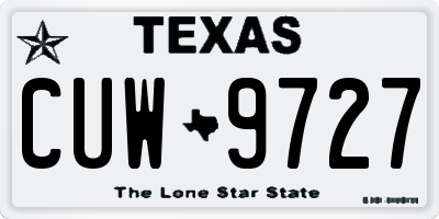 TX license plate CUW9727