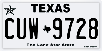 TX license plate CUW9728
