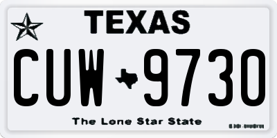 TX license plate CUW9730