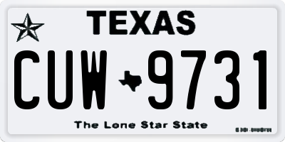 TX license plate CUW9731