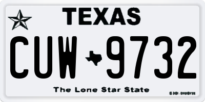 TX license plate CUW9732