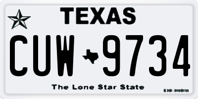 TX license plate CUW9734