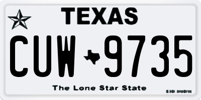 TX license plate CUW9735