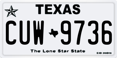 TX license plate CUW9736