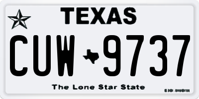 TX license plate CUW9737