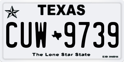 TX license plate CUW9739